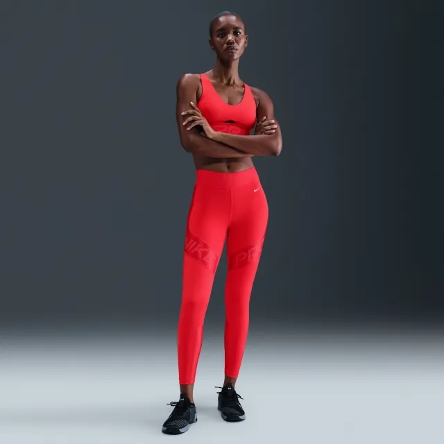 Nike Pro Sculpt Women's High-Waisted 7/8 Leggings - Red - Polyester/Elastane