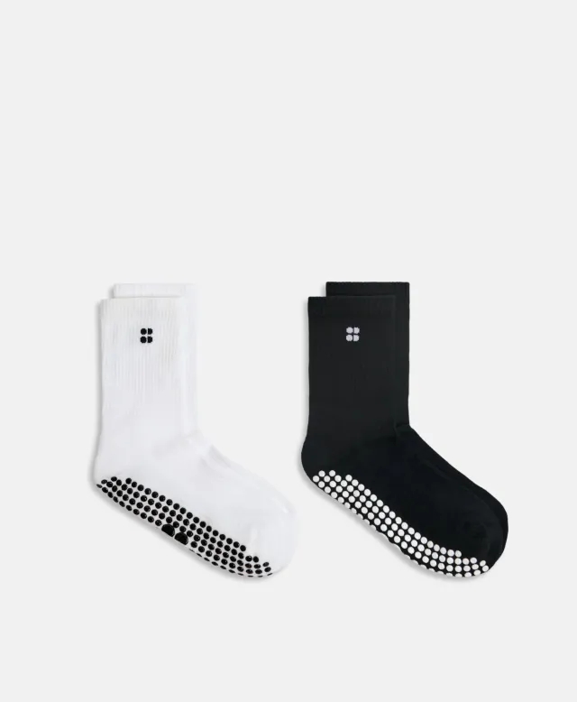 Pilates Crew Gripper Sock 2 Pack