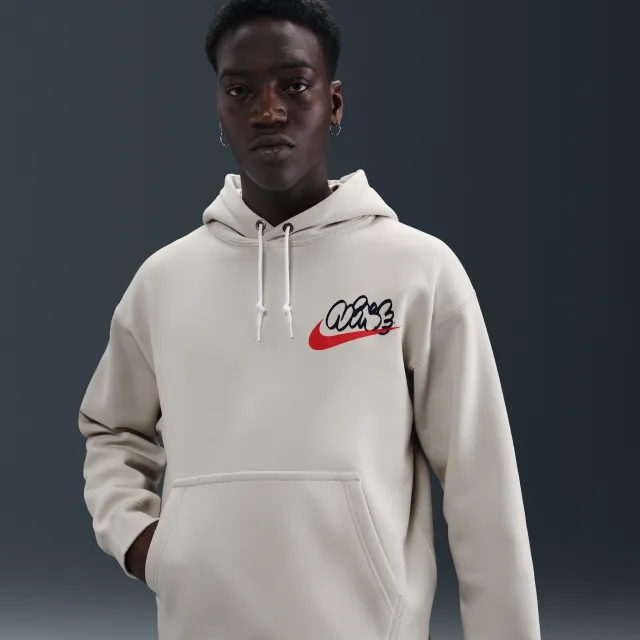 Nike Solo Swoosh Men's Fleece Hoodie - Brown - Cotton/Polyester