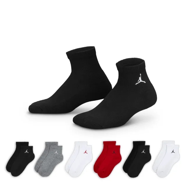 Nike Jordan Everyday Essentials Older Kids' Ankle Socks (6 Pairs) - Red