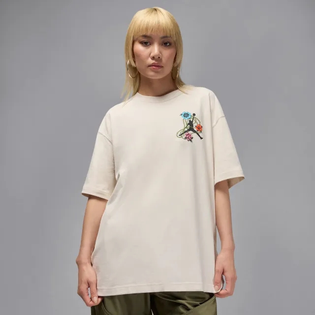 Nike Jordan Flight Women's Oversized Graphic T-Shirt - Brown - Cotton
