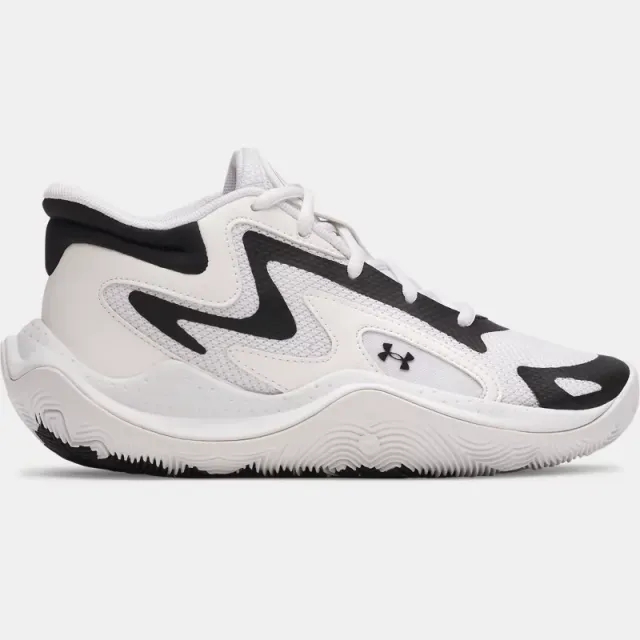 Under Armour  Jet '25 Grade School Basketball Shoes White / Black / Black 3