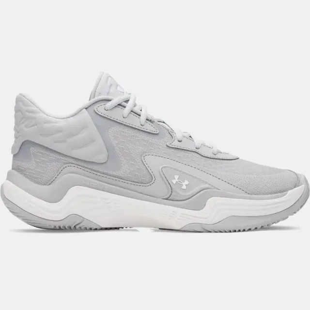 Under Armour  Spawn 7 Mid Unisex Basketball Shoes Mod Gray / Halo Gray / White 9.5