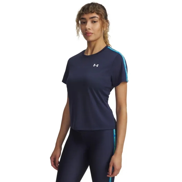 Under Armour  Tech™ Wordmark Tape Women's Short Sleeve Washed Navy / High Vis Yellow / White M