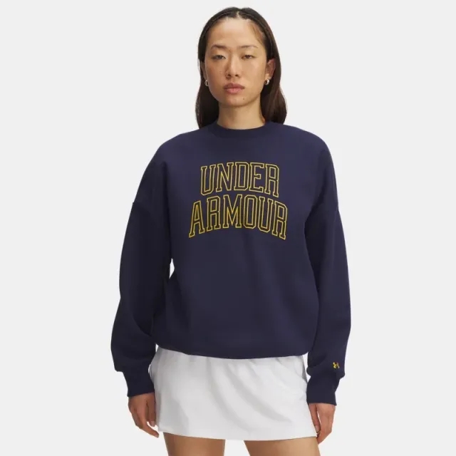 Under Armour  Rival Fleece Varsity Women's Oversized Crew Midnight Navy / Gold League L