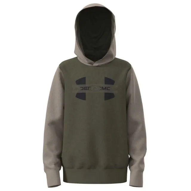 Under Armour  Rival Fleece Colorblock Graphic Boys' Hoodie Marine OD Green / Timberwolf Taupe / Black YLG (59 - 63 in)