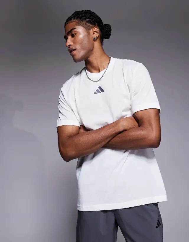 Adidas Training T-Shirt With Progress Back Print In White