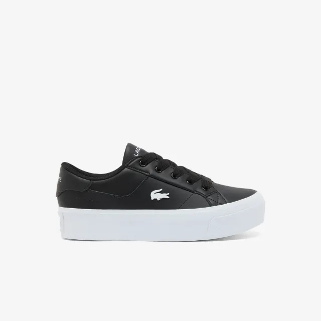 Lacoste Women's Ziane Platform Leather Sneakers - Black & White