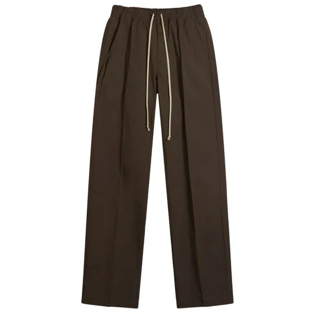 Rick Owens Men's Heavy Cotton Poplin Dietrich Drawstring Trousers Black
