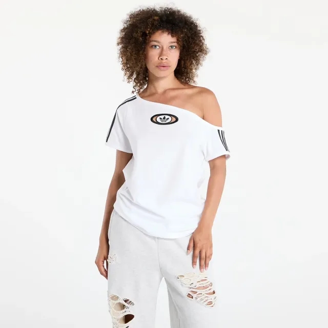 T-Shirt Adidas Originals Campus 2000 Off Shoulder T-Shirt White Xs