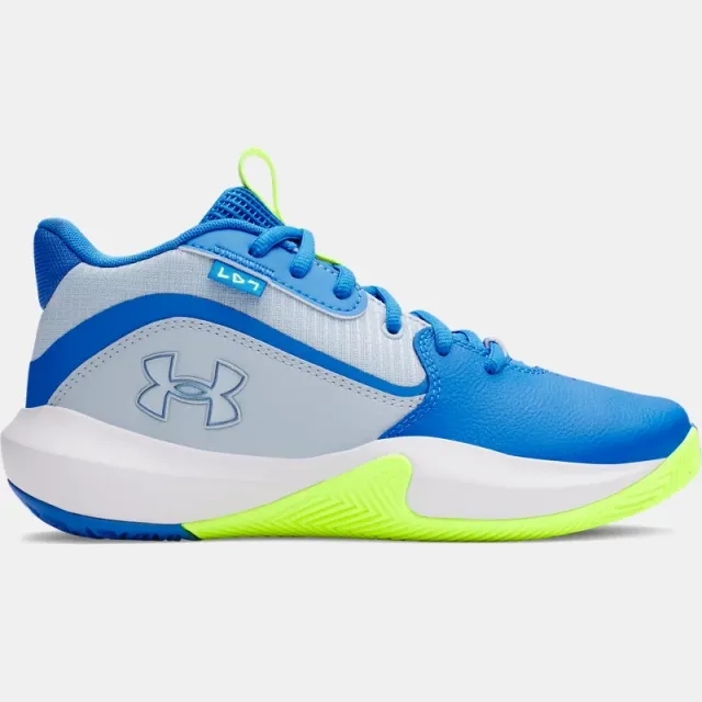 Under Armour  Lockdown 7 Grade School Basketball Shoes Blue Calm / Blue Atlantis / Metallic Blue Calm 3.5