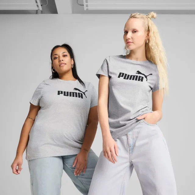 PUMA Ess No. 1 Logo T-Shirt Women, Light Grey Heather, size 3XL