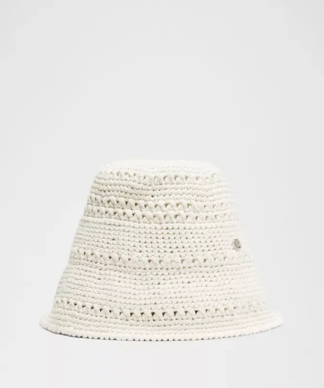lululemon – Cotton Crochet Bucket Hat – Color White – Size M/L