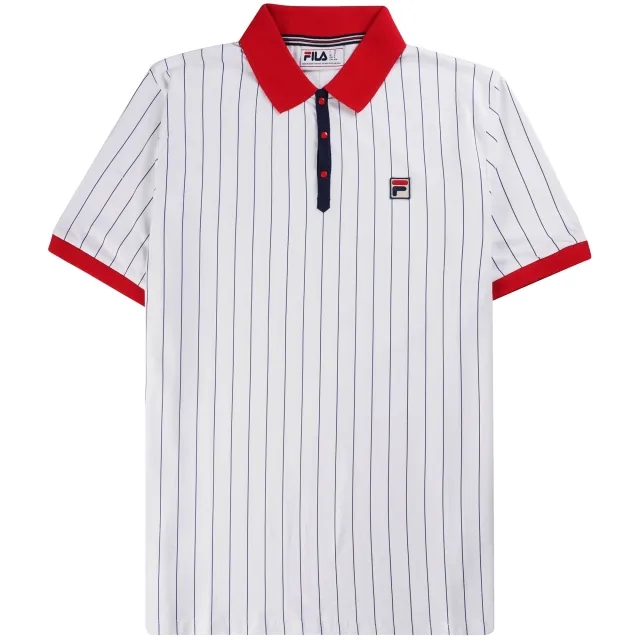 BB1 Classic Vintage Striped Polo Shirt - White