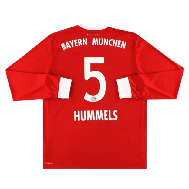 2017-18 Bayern Munich adidas Home Shirt Hummels #5 L/S L - Bayern Munich / Excellent / Large