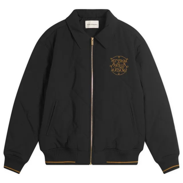 Drôle de Monsieur Men's Braided Slogan Jacket Black