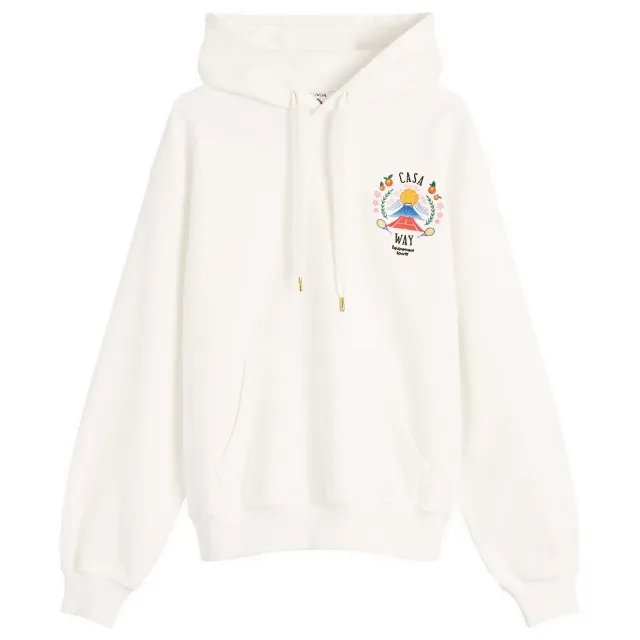 Casablanca Men's Casa Way Mountain Printed Hoodie White