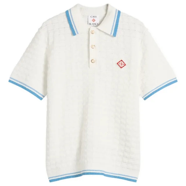 Casablanca Men's Boucle Polo White
