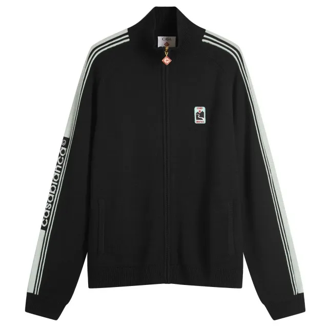 Casablanca Men's Merino Zip Up Track Top Black