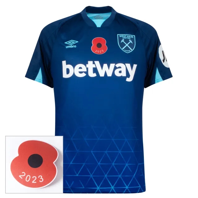 Umbro West Ham 3rd Shirt incl. British Legion Poppy 2023-2024