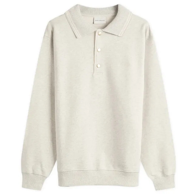 Drôle de Monsieur Men's Embroidered Knitted Polo Grey