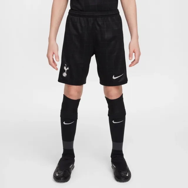 Tottenham Hotspur 2025/26 Stadium Away Older Kids' Nike Dri-FIT Football Replica Shorts - Black - Recycled Polyester