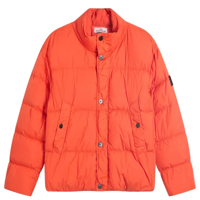 Stone Island Men's Crinkle Reps Nylon Down Jacket Scarlet
