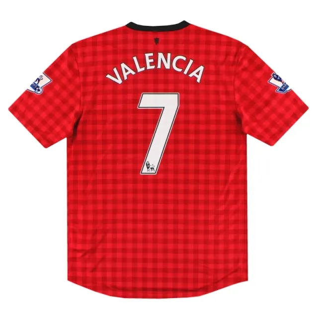 2012-13 Manchester United Nike Home Shirt Valencia #7 *Mint* L - Manchester United / Mint / Large