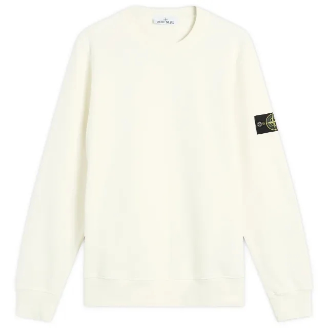 Stone Island Men's Organic Cotton Fleece Sweatshirt Ivory