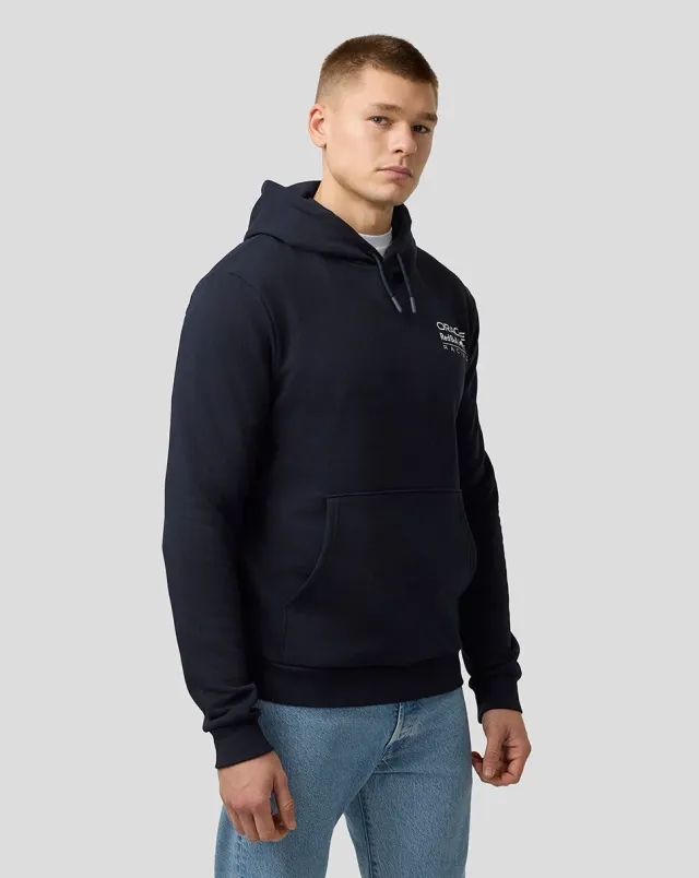 Castore Oracle Red Bull Racing Unisex Max Verstappen Crest Pullover Hoodie - Night Sky