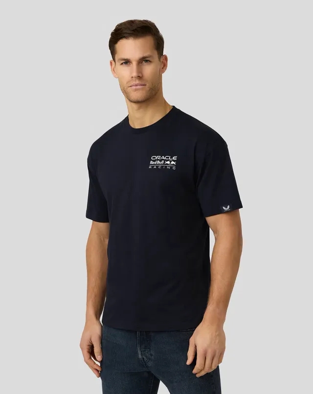 Castore Oracle Red Bull Racing Unisex Max Verstappen Oversized Crest T-shirt - Night Sky