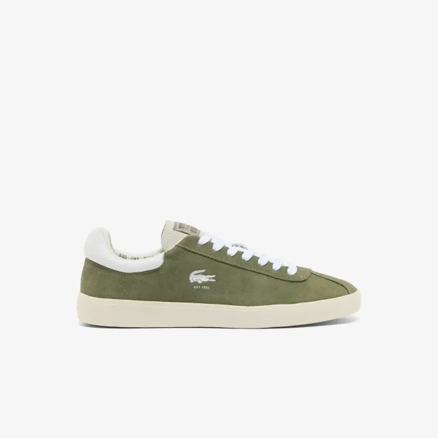 Lacoste Men's Baseshot Suede Sneakers - Khaki & White