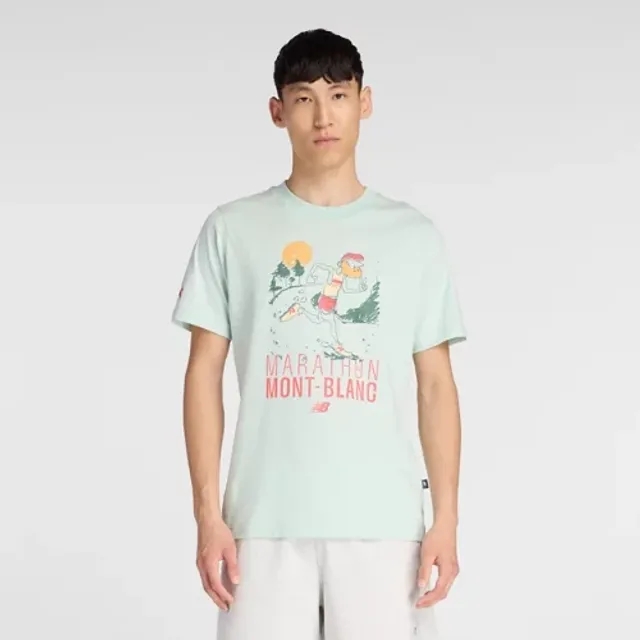 New Balance Men's Marathon du Mont Blanc Cotton T-Shirt in Green