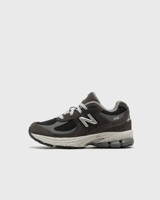 New Balance Kids' 2002 in Black/Grey Leather