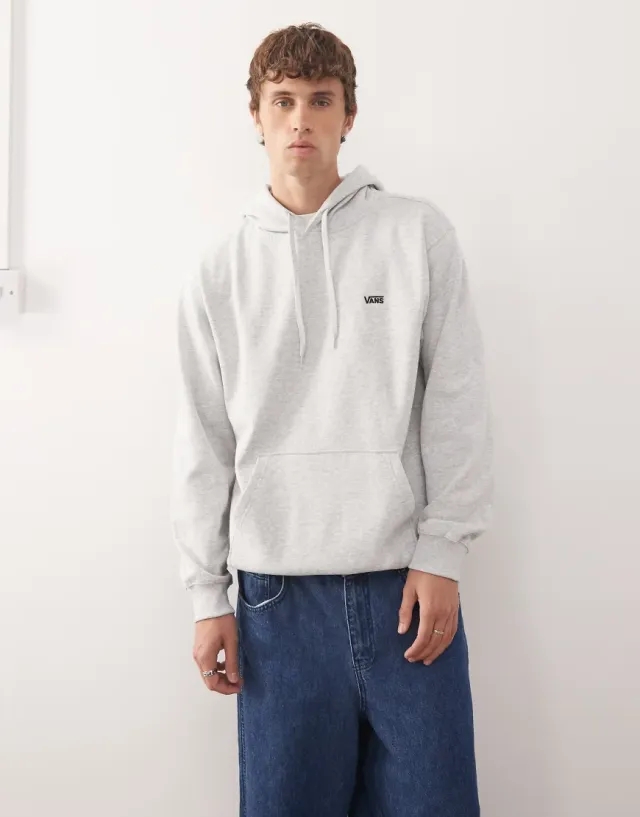 Vans Left Chest Ii Loose Hoodie In Light Grey Heather