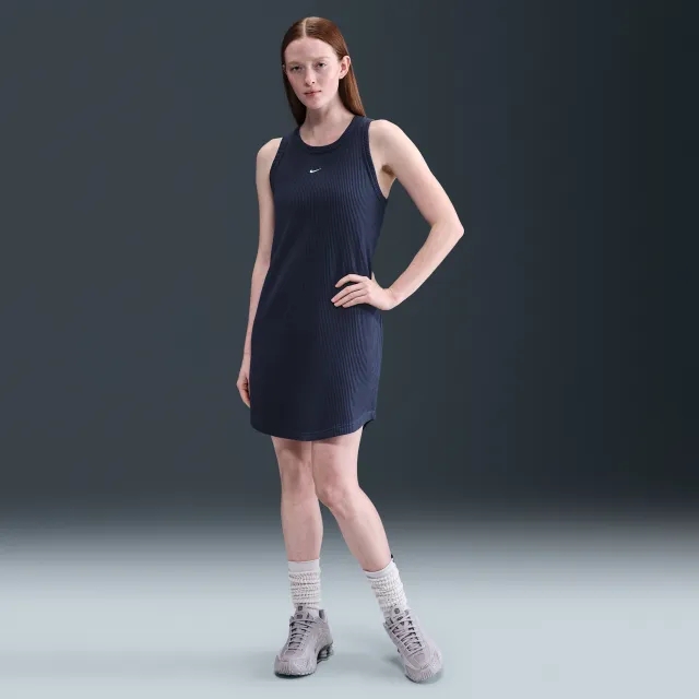 Nike Sportswear Chill Knit Women's Waffle Tank Top Dress - Blue - Cotton/Polyester