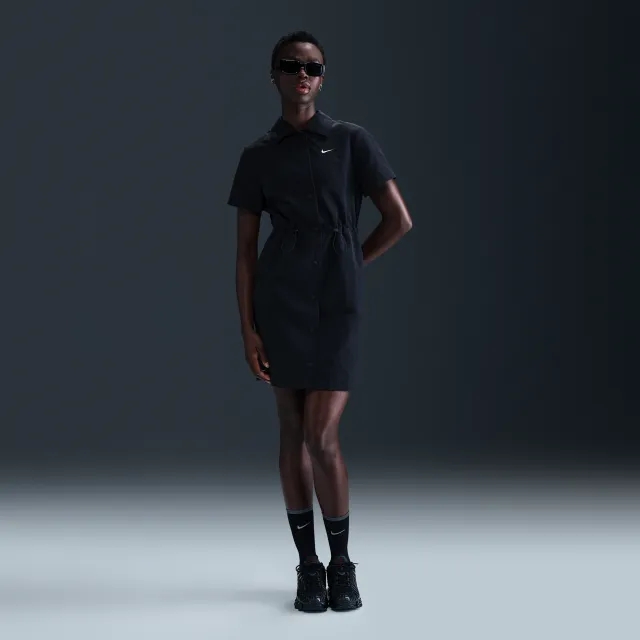 Nike Sportswear Everything Wovens Women's Short-Sleeve Mini Dress - Black - Nylon