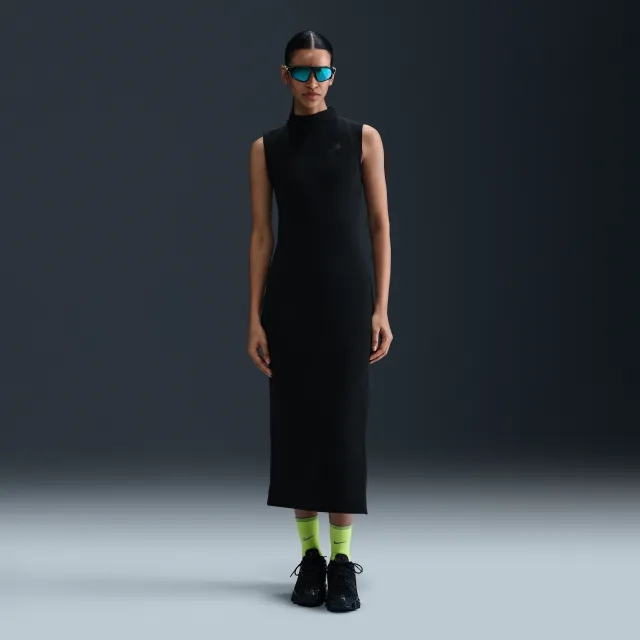 Nike Sportswear Tech Fleece Women's Slim Maxi Tank Top Dress - Black - Cotton/Polyester/Elastane