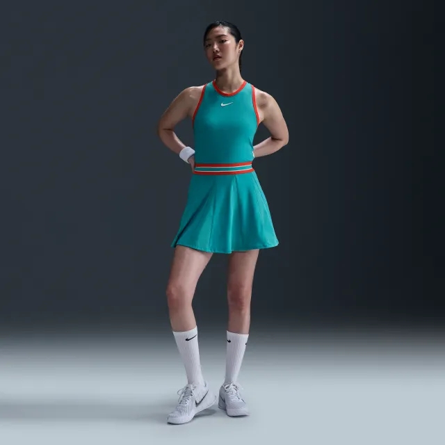 NikeCourt Slam Women's Dri-FIT Tennis Dress - Green - Polyester/Elastane