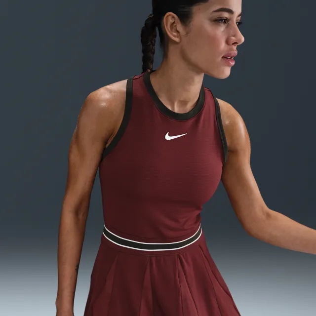 NikeCourt Slam Women's Dri-FIT Tennis Dress - Red - Polyester/Elastane