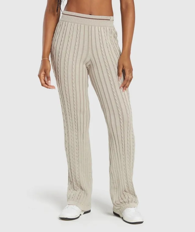  Rest Day Cable Knit Pants - Brown