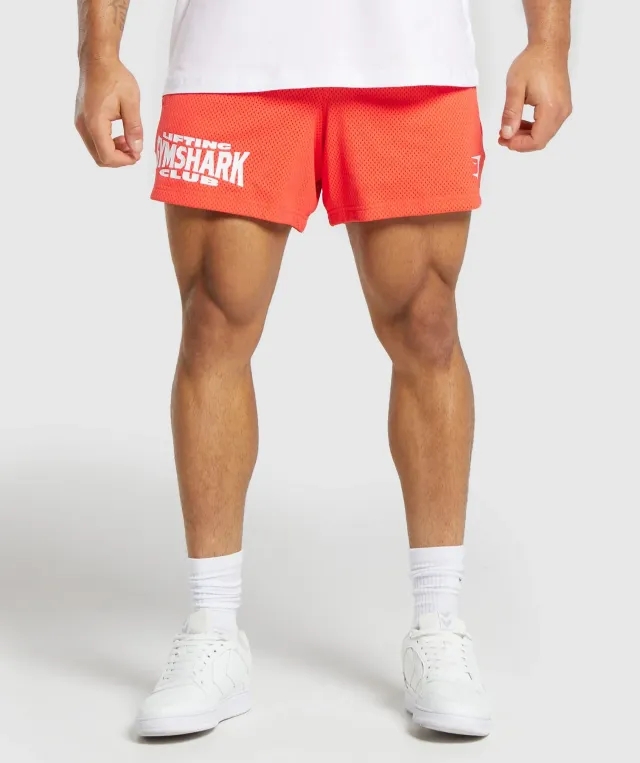 Lifting Club Mesh 5" Shorts - Wannabe Orange