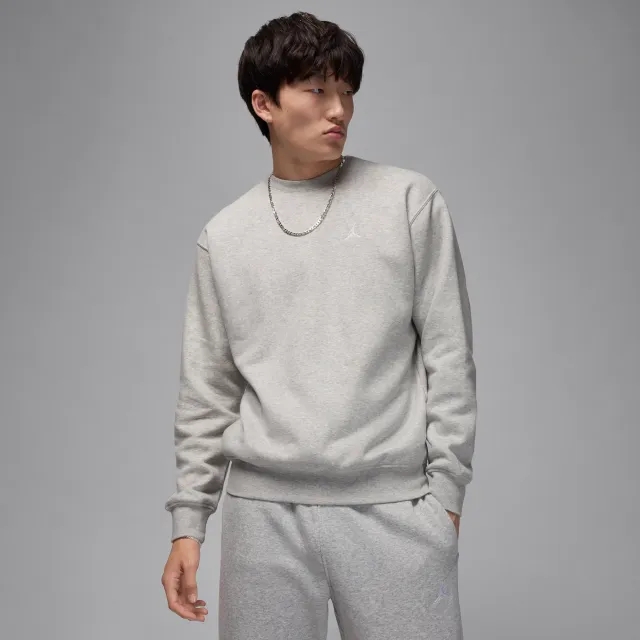 Nike Jordan Brooklyn Fleece Men's Crew-Neck Sweatshirt - Grey - Fleece