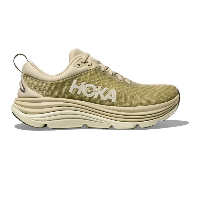 Hoka Men's Gaviota 5 Road Running Shoes In Oyster Mushroom/Truffle Salt