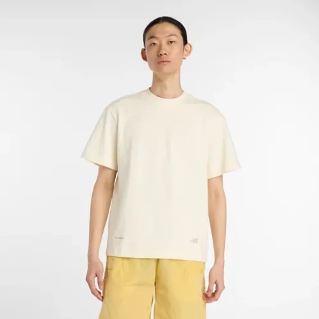 New Balance Men's NB Grey T-shirt in Beige Cotton