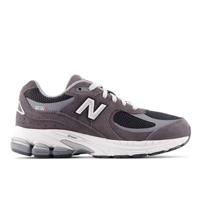 New Balance Kids' 2002 in Black/Grey Leather