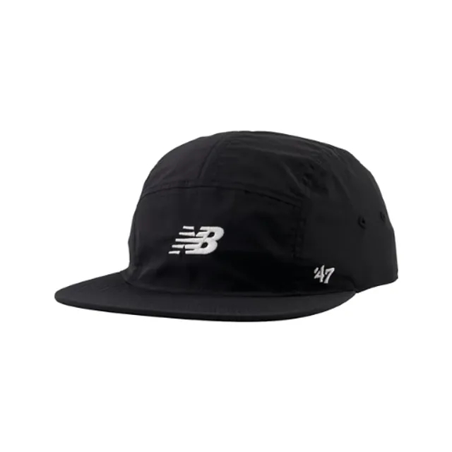 New Balance Unisex '47 5 Panel Run Hat in Black Nylon