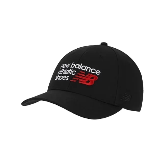 New Balance Unisex 6 Panel Athletics Structured Hat in Black Cotton