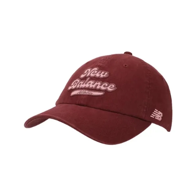 New Balance Unisex 6 Panel Women's Athletics Legacy Hat in Red Cotton