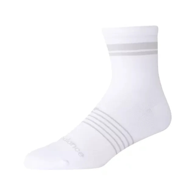 New Balance Unisex Pro Run QTR Socks 1 Pair in White Nylon